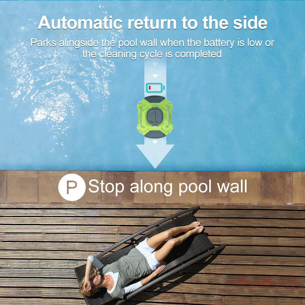 🟡 Robot aspirador automático para piscina, aspirador inalámbrico IPX8, succión lateral, doble Motor