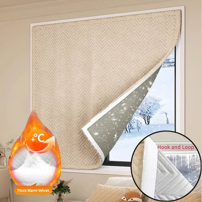 🟡 Sábana de cortina de Velcro gruesa de algodón nórdico para invierno y lugares muy frios, acabado para sala de estar, dormitorio, balcón
