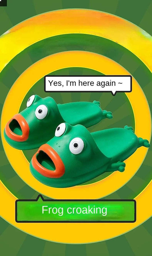 Sandalias de casa de rana, chanclas, sandalias de suela blanda, zapatos de casa antideslizantes y la para playa, chanclas Unisex extrañas con plataforma