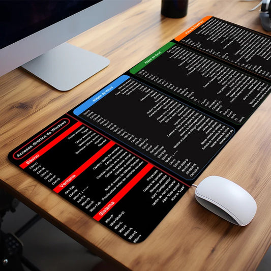 🟡 Alfombrilla de ratón grande con patrón de atajos de Excel español, alfombrilla de escritorio de oficina, alfombrilla para teclado de ordenador, regalo para principiantes, trabajadores de oficina y estudiantes