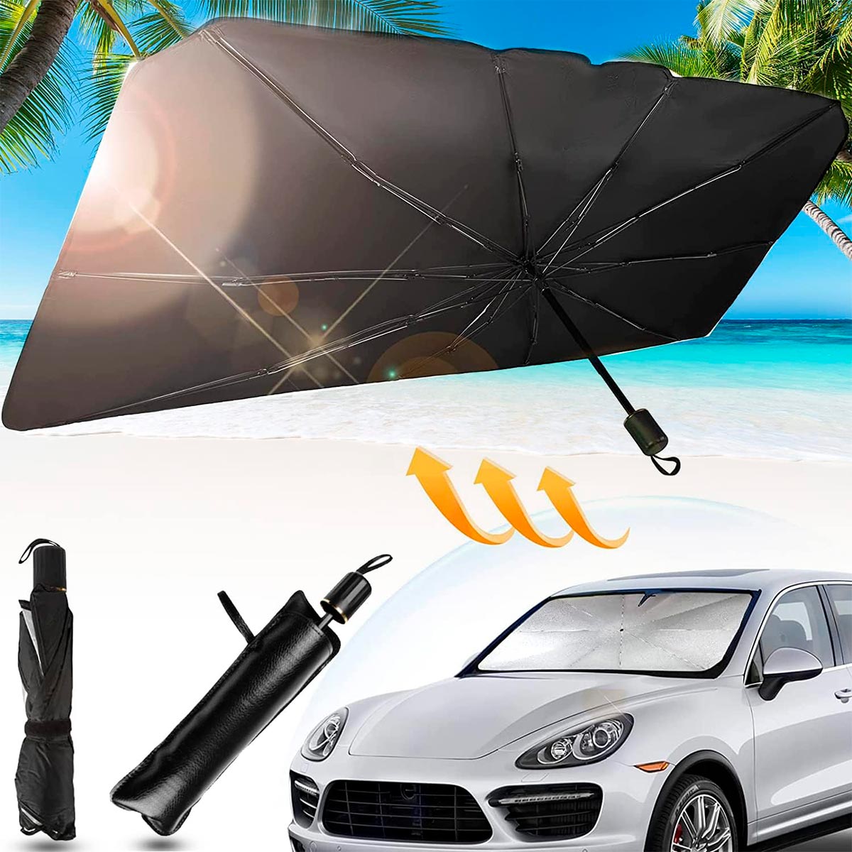 Sombrilla Carro Protector Sol Calor Para Carro