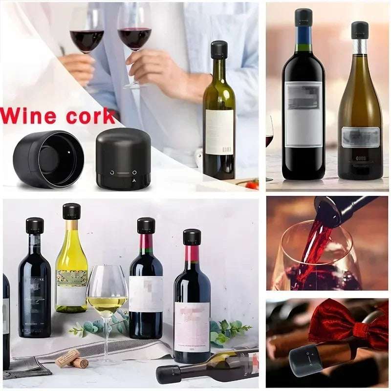 Tapón de botella con bloqueo giratorio, tapón de sellado de vino espumoso, herramienta de barra de corcho para vino tinto para el hogar