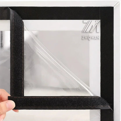 🟡 Tela plástica de sellado de película cálida y resistente al viento para ventana