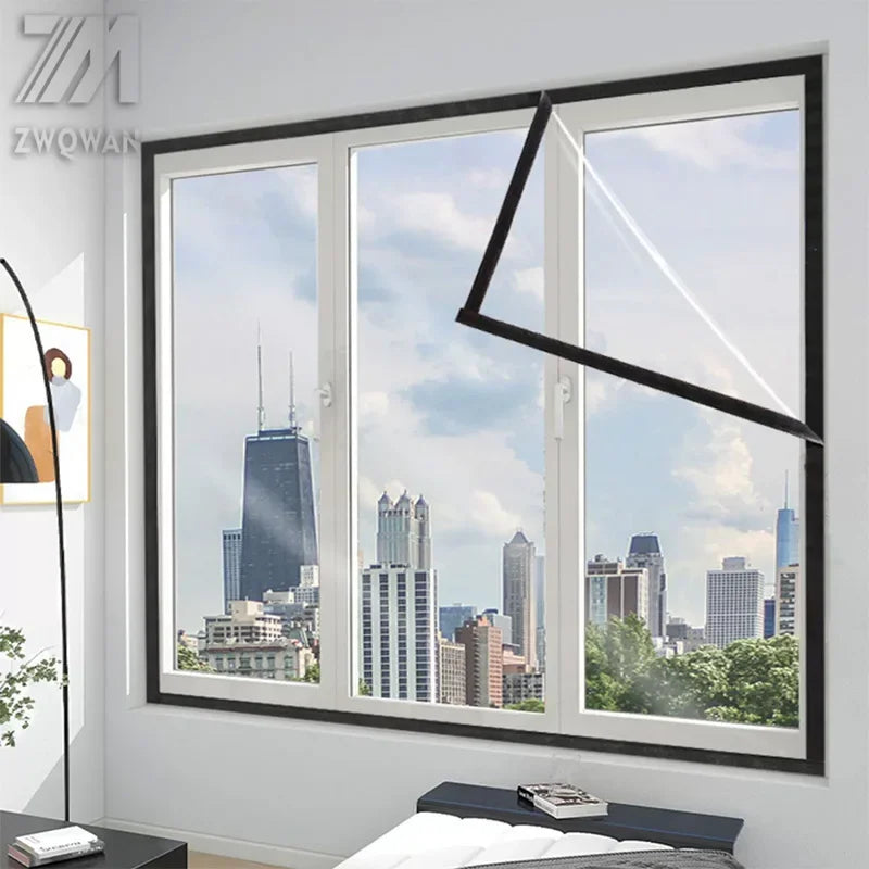 🟡 Tela plástica de sellado de película cálida y resistente al viento para ventana