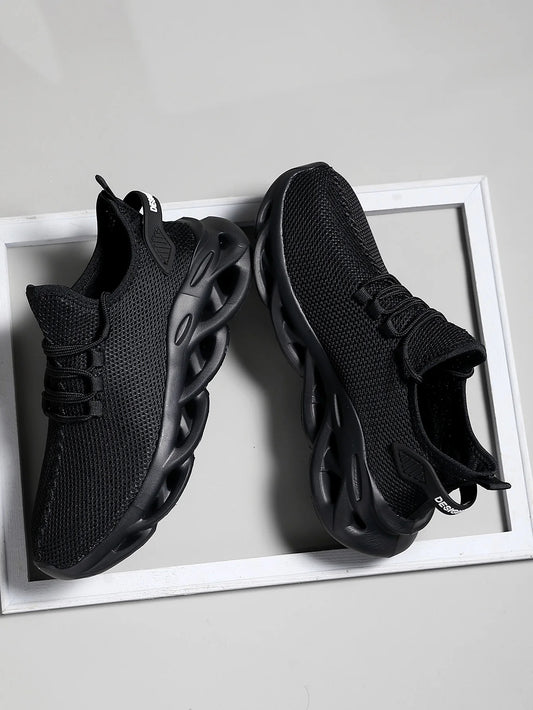 🟡Tenis deportivas para hombre y mujer, zapatillas deportivas negras para correr, zapatillas informales, color marrón, malla transpirable para exteriores, tenis negros ligeros con absorción de impacto para mujer