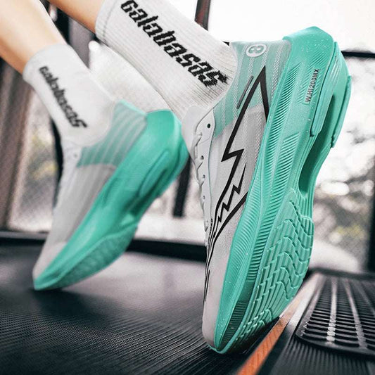 Tenis deportivos para hombre, zapatillas para correr con placa de carbono y palma completa, zapatillas de entrenamiento para atletismo absorbentes de golpes para carreras de maratón para hombre y mujer