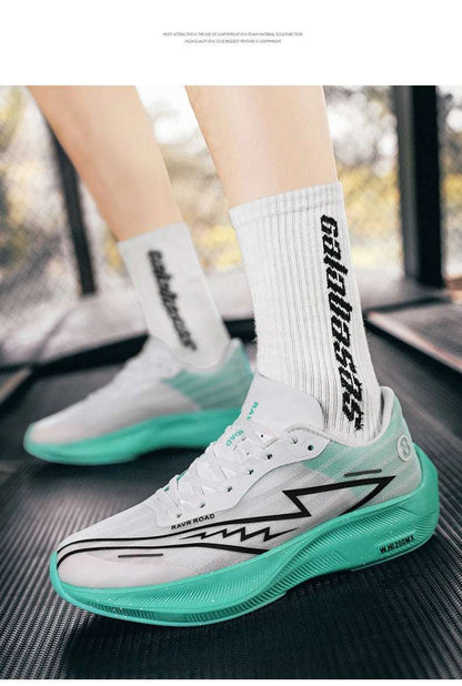 Tenis deportivos para hombre, zapatillas para correr con placa de carbono y palma completa, zapatillas de entrenamiento para atletismo absorbentes de golpes para carreras de maratón para hombre y mujer