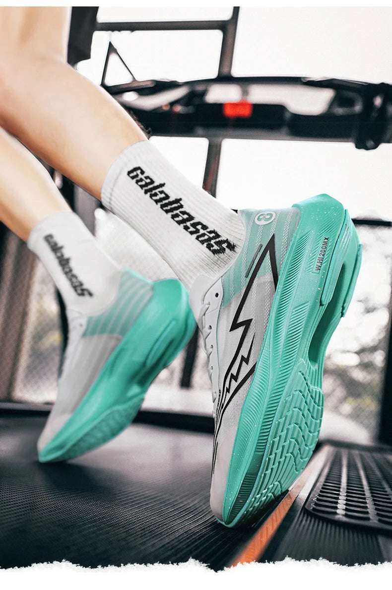 Tenis deportivos para hombre, zapatillas para correr con placa de carbono y palma completa, zapatillas de entrenamiento para atletismo absorbentes de golpes para carreras de maratón para hombre y mujer