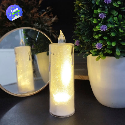 Vela Led Efecto Cristal Decoración Hogar Navidad