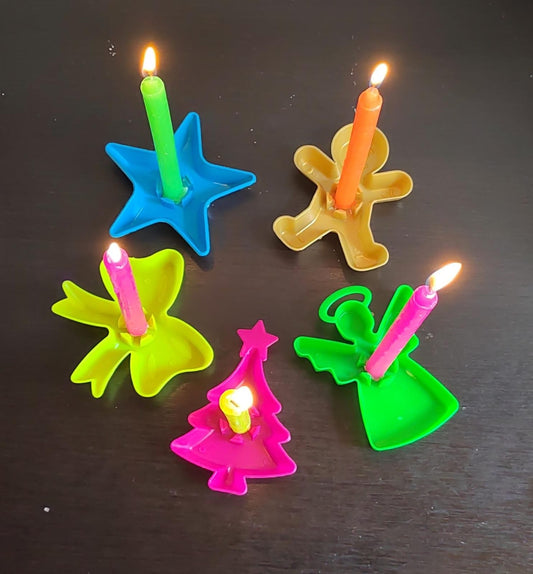 Velas acanaladas y porta velas soporte