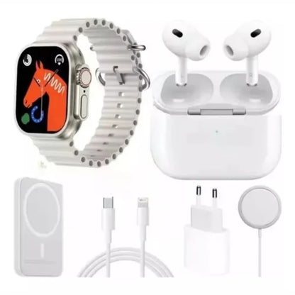 Combo Reloj X8 Ultra + Audífonos + Batería Power Bank + 5 Accesorios   Set 8 en 1