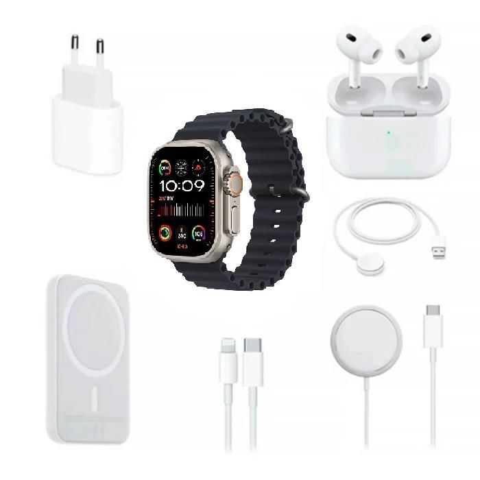 Combo Reloj X8 Ultra + Audífonos + Batería Power Bank + 5 Accesorios   Set 8 en 1