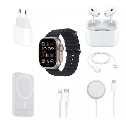 Combo Reloj X8 Ultra + Audífonos + Batería Power Bank + 5 Accesorios   Set 8 en 1