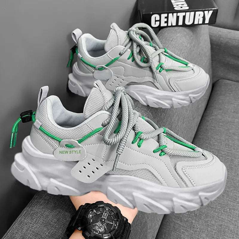 🟡 Zapatos unisex transpirables de suela gruesa, zapatillas informales para correr al aire libre, tenis nuevos para las cuatro estaciones, suelas blandas, zapatillas cómodas para hombre o mujer