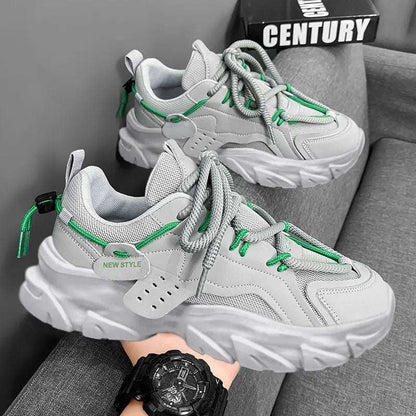🟡 Zapatos unisex transpirables de suela gruesa, zapatillas informales para correr al aire libre, tenis nuevos para las cuatro estaciones, suelas blandas, zapatillas cómodas para hombre o mujer