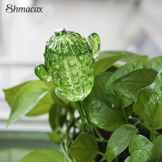 🟡 Alimentador de agua de plantas de vidrio, dispositivos de autorriego automáticos de dibujos animados, sistema de riego por goteo, herramientas de riego para el hogar
