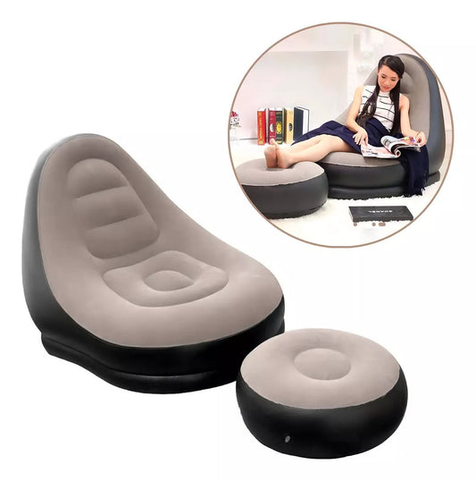 Sillón inflables Reclinable + Puff