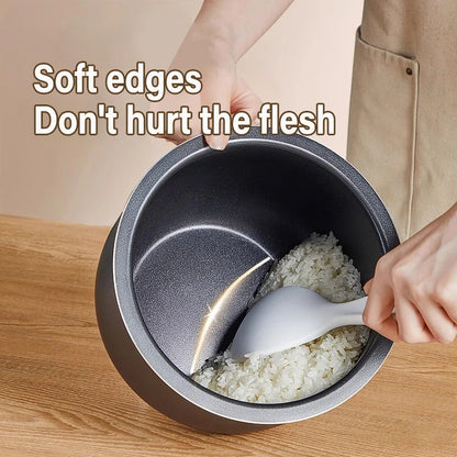 🟡 Cuchara de arroz y buffet antiadherente, cuchara de arroz fácil de limpiar, cuchara vertical para evitar contaminar y servir mejor el arroz
