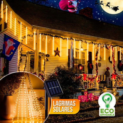 Luces Led Meteoro Solares Navidad 3 Mts
