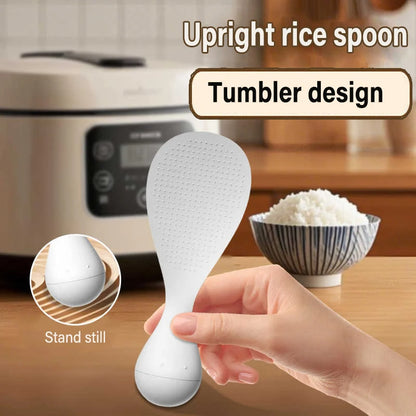 🟡 Cuchara de arroz y buffet antiadherente, cuchara de arroz fácil de limpiar, cuchara vertical para evitar contaminar y servir mejor el arroz