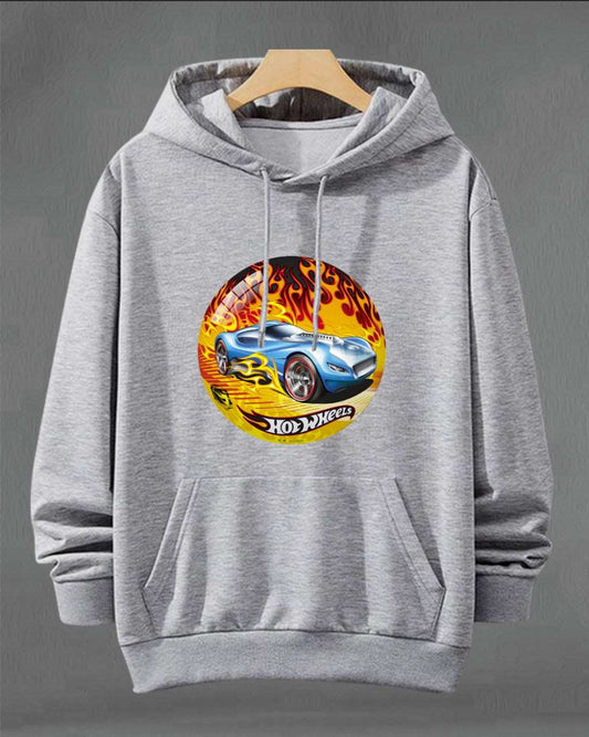 Buzo Buso Saco, Hoodie hot wheels gris