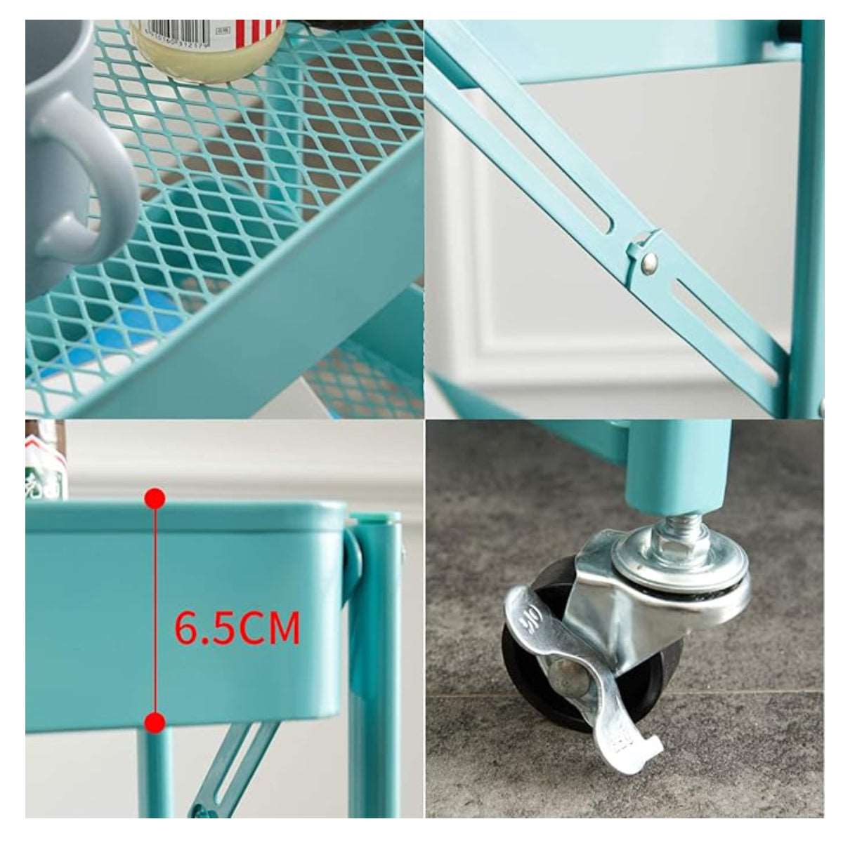 Carro Cocina 3 Niveles Metálico Plegable