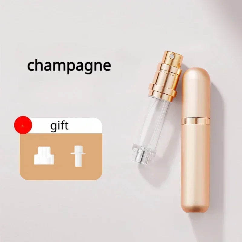 🟡 Mini botella de Perfume recargable de 5ml, botella cosmética portátil, botella pulverizadora, atomizador, contenedor en aerosol, botellas recargables de viaje, oficina, estudio, fuera de la casa