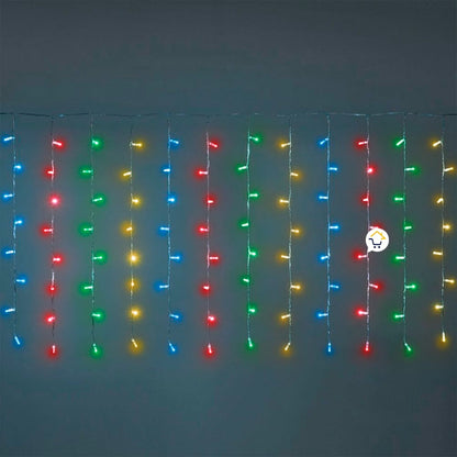 Cortina Led 3 Mts x 45 Cm 100 Led Multicolor Luces Navidad