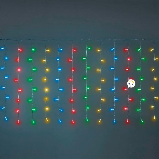 Cortina Led 3 Mts x 45 Cm 100 Led Multicolor Luces Navidad