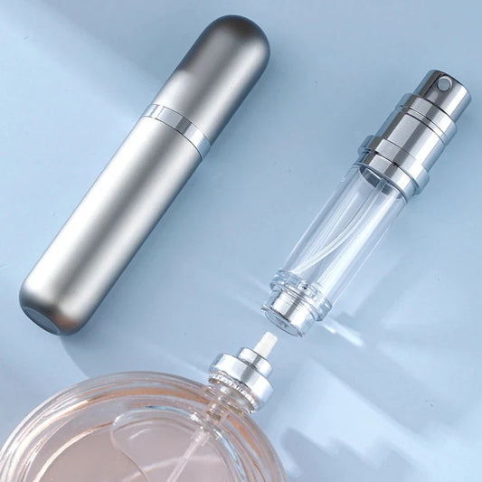 🟡 Mini botella de Perfume recargable de 5ml, botella cosmética portátil, botella pulverizadora, atomizador, contenedor en aerosol, botellas recargables de viaje, oficina, estudio, fuera de la casa