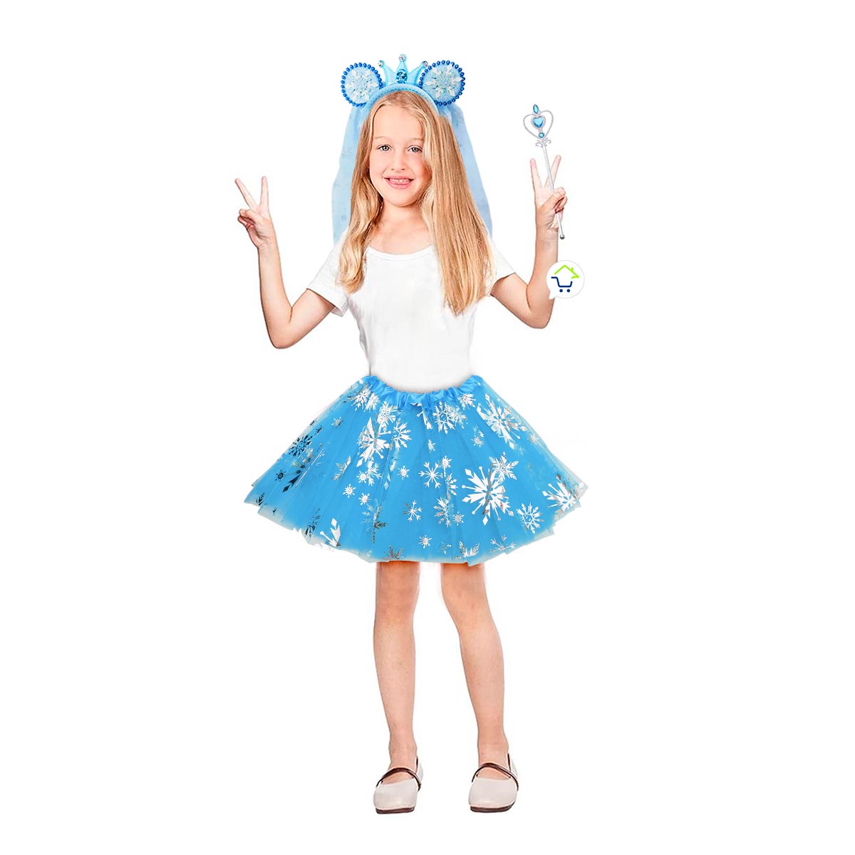 Disfraz Princesa Helada Accesorios Halloween Niñas Fiesta de Disfraces