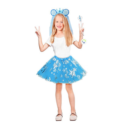 Disfraz Princesa Helada Accesorios Halloween Niñas Fiesta de Disfraces