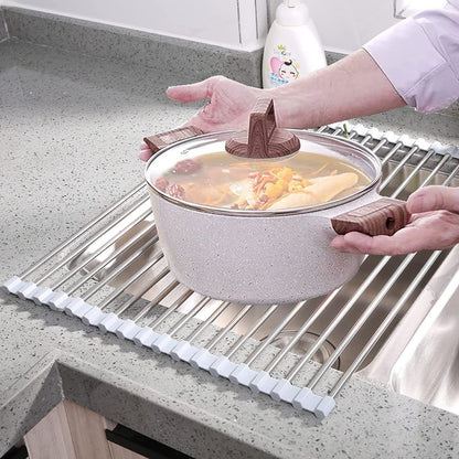 Escurridor Secador De Platos Enrollable Plegable Inoxidable