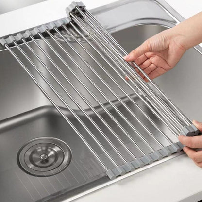Escurridor Secador De Platos Enrollable Plegable Inoxidable