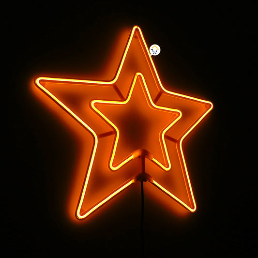 Estrella Luz Neón 5 Puntas Ventana Puerta Navidad Cálida