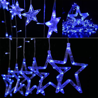 Extensión Luces Led Estrella X6 Mts Luz Navidad Azul
