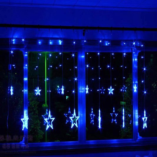 Extensión Luces Led Estrella X6 Mts Luz Navidad Azul