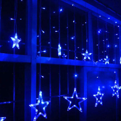 Extensión Luces Led Estrella X6 Mts Luz Navidad Azul