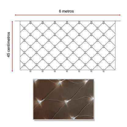 Extensión Luz Led Cenefa 200 LED 6 Mts Luces Navidad Blanco