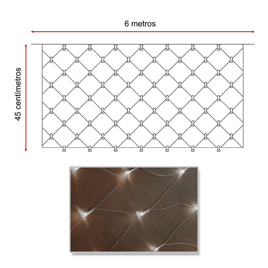 Extensión Luz Led Cenefa 200 LED 6 Mts Luces Navidad Blanco