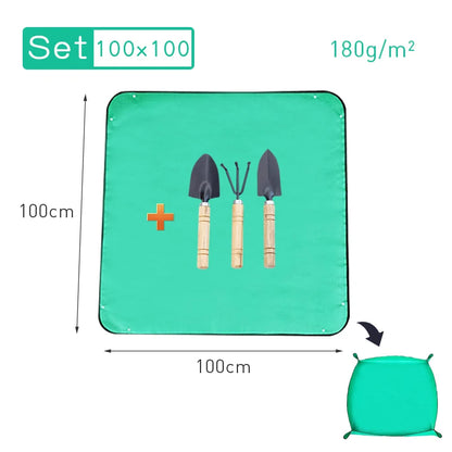 🟡 Estera de plantación plegable impermeable, estera de jardín, almohadilla para macetas, trasplante, mezcla de suelo, herramienta de poda de plantas