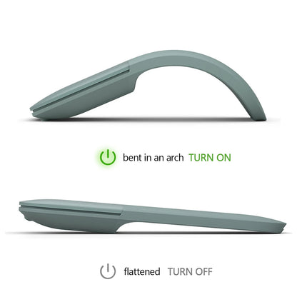🟡 Ratón inalámbrico plegable con Bluetooth 4.0 Mouse silencioso ultrafino con arco táctil de 1600 DPI para uso en oficina y portátil, Surfacebook