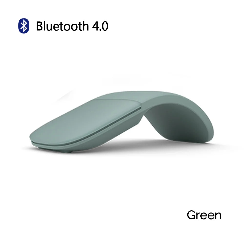 🟡 Ratón inalámbrico plegable con Bluetooth 4.0 Mouse silencioso ultrafino con arco táctil de 1600 DPI para uso en oficina y portátil, Surfacebook