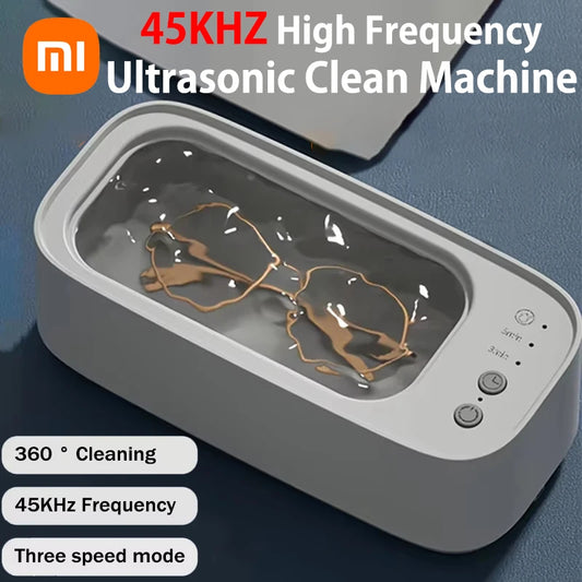 🟡 Máquina de limpieza de gafas ultrasónica, limpiador de joyas con ultrasonido de 45KHZ, limpiador ultrasónico de alta frecuencia para baño