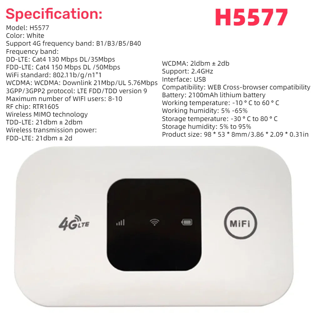 🟡 Enrutador módem WiFi de bolsillo 4G, punto de acceso móvil portátil, módem inalámbrico de 150Mbps con ranura para tarjeta SIM, enrutador inalámbrico 4G de amplia cobertura