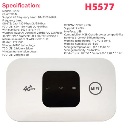 🟡 Enrutador módem WiFi de bolsillo 4G, punto de acceso móvil portátil, módem inalámbrico de 150Mbps con ranura para tarjeta SIM, enrutador inalámbrico 4G de amplia cobertura