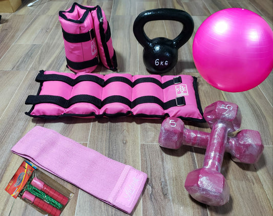 Kit de fuerza + balón pilates + obsequio lazo contador
