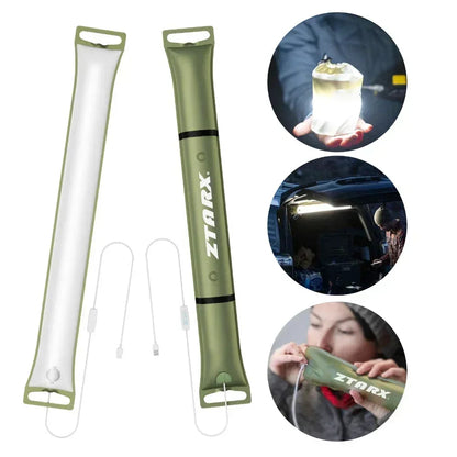 🟡 Luz LED inflable Solar, linterna magnética impermeable, iluminación portátil Flexible y ligera para acampar al aire libre o interiores