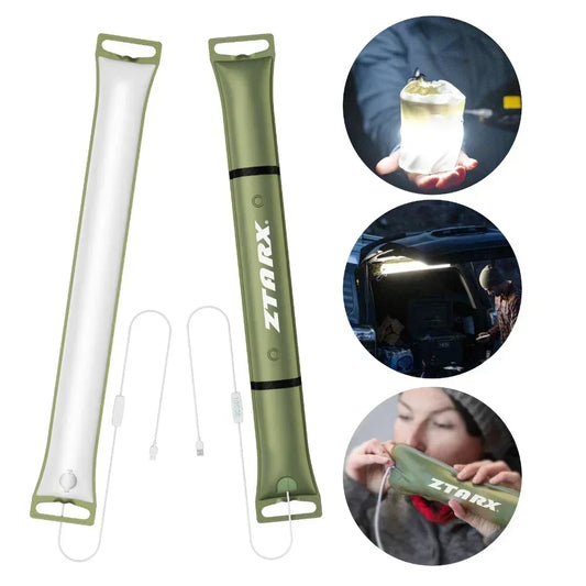 🟡 Luz LED inflable Solar, linterna magnética impermeable, iluminación portátil Flexible y ligera para acampar al aire libre o interiores