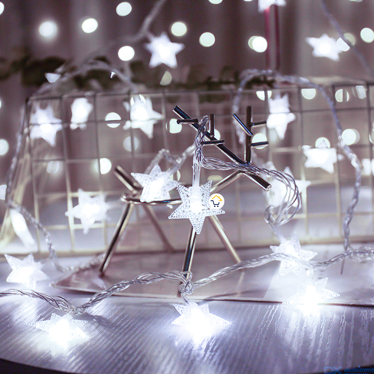 Luces Led Estrellas 3 Mts Extensión Cortina Luz Navidad Blanco